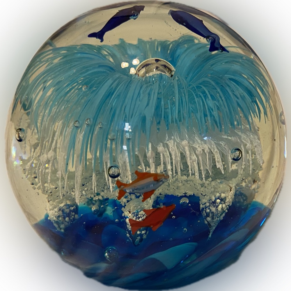 MURANO STYLE 5” TROPICAL FISH PAPERWEIGHT